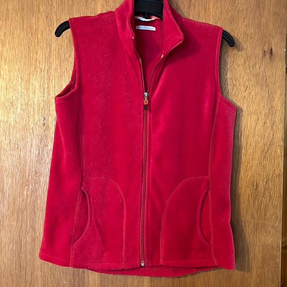 Woolrich S Red Fleece Vest Pit to pit 18.5” length 25” - Picture 1 of 6